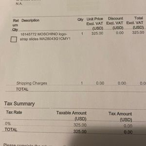 Moschino Slides Women Size 5 ( 38 )